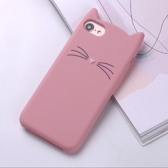Phone Case Cat Ears iPhone 7 8 Plus Pink Clear NWT - Picture 9 of 10